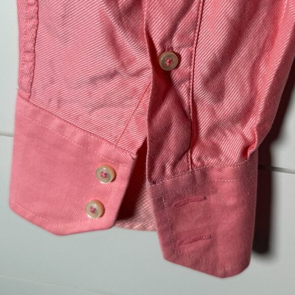 Tommy Hilfiger Button Down Long Sleeve Shirt Pink/Coral White Sz XL - Picture 9 of 10